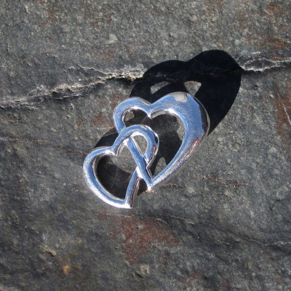 Sterling Silver Interlocking Heart Pendant - #358