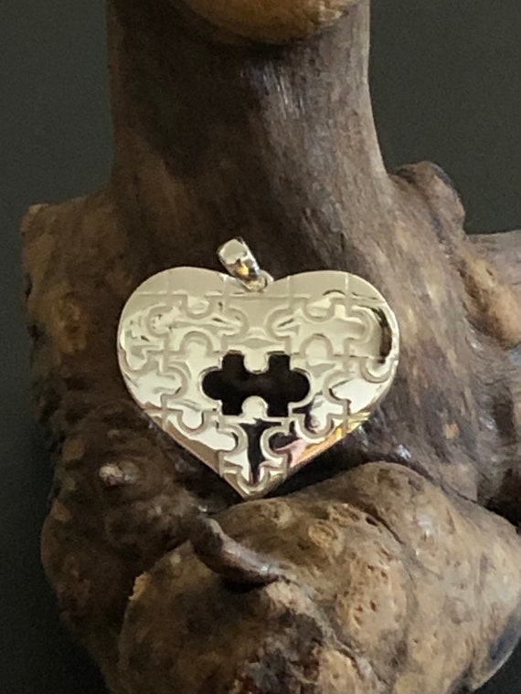 Sterling Silver Autism Heart Pendant