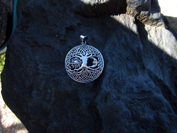 Sterling Silver Sun & Moon Celtic Tree of Life Pendant - #465