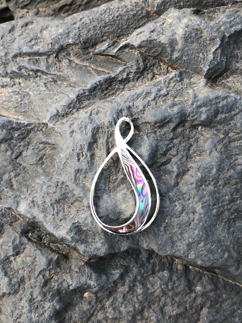 Abalone /& Sterling Silver Infinity Pendant.