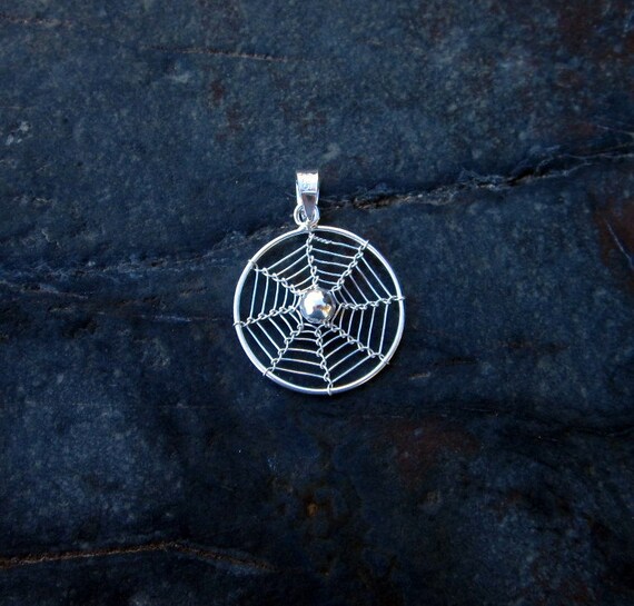 Sterling Silver Spiderweb Pendant - #440