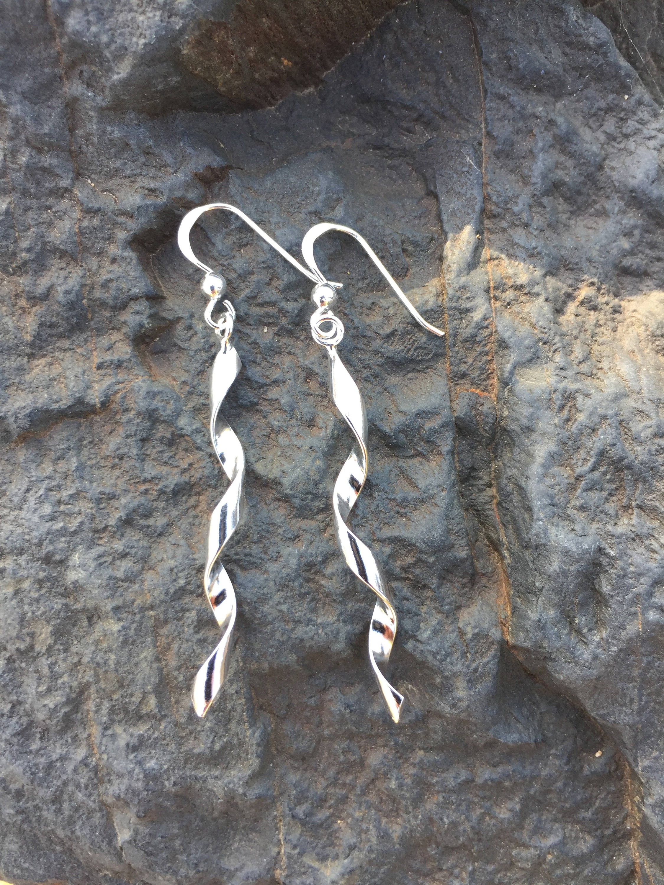 Sterling Silver Cork Screw Earrings - #555