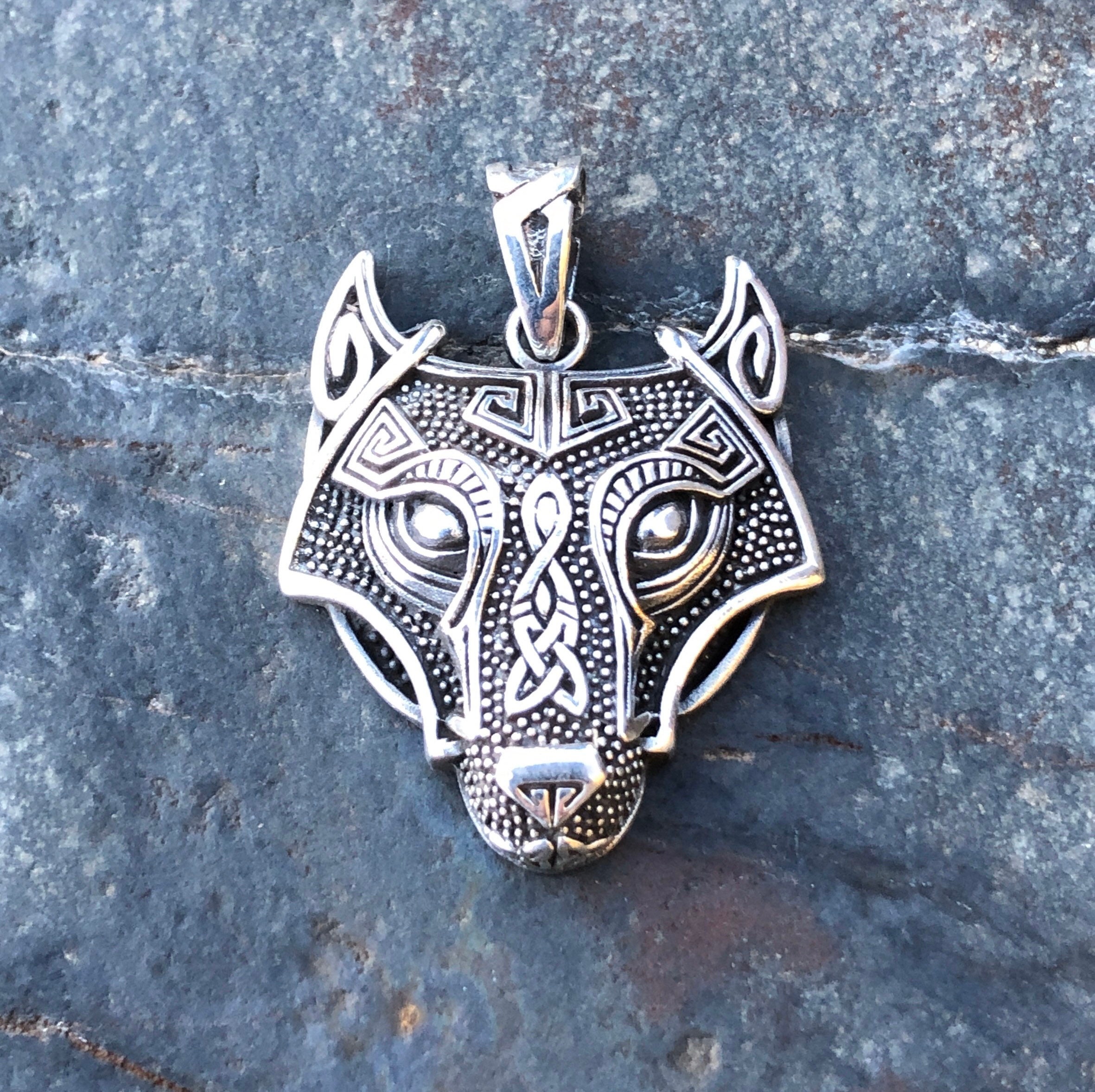 Sterling Silver Celtic Wolf Pendant