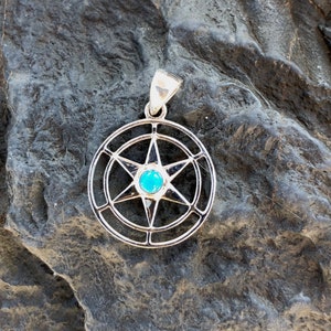 Assorted Stone and Sterling Silver Star Pendant