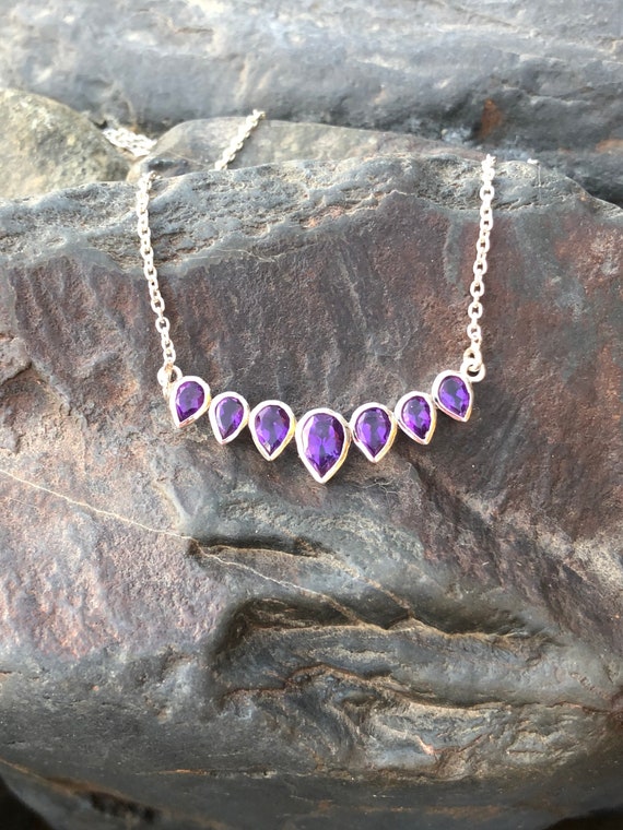 Amethyst Multi-Teardrop Choker