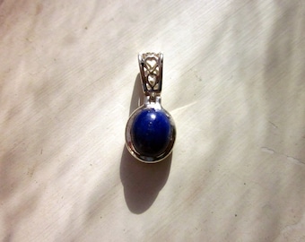 Lapis Lazuli & Sterling Silver Pendant - #37