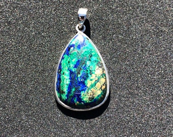 Azurite and Sterling Silver Pendant