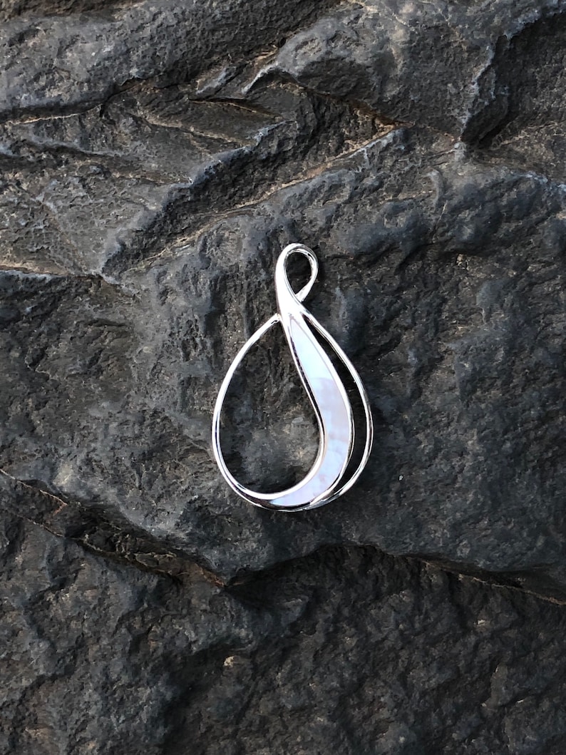 Abalone /& Sterling Silver Infinity Pendant.