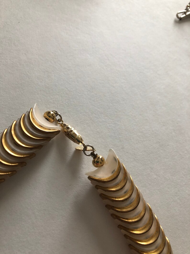 Vintage Sandra David gold and satin beaded necklace