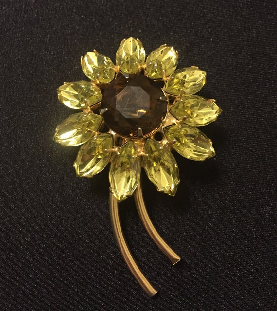 Vintage Juliana style topaz tassel brooch