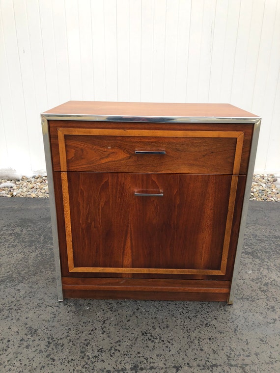 Vintage Lane Tilt Front Record Cabinet With Chrome Edge Etsy