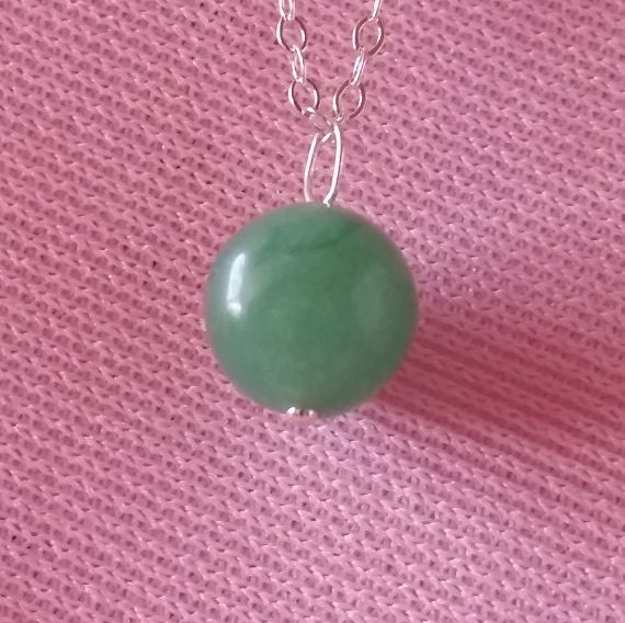 Items similar to Green Adventurine Sterling Silver Necklace on Etsy