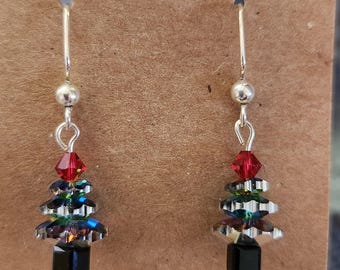 Boucles d'oreilles arbre de Noël Swarovski