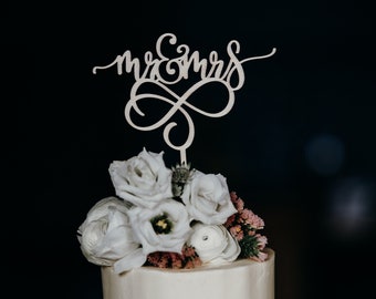 Mr & Mrs Wedding Cake topper, Cake topper en bois, décoration de mariage Mr et Mr, Mrs + Mrs Cake topper,