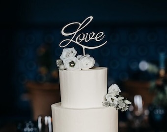 Love Wedding Cake Topper, Wedding Cake Decoration, Engagement Cake Topper