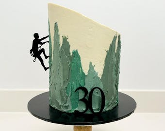 Personalised Rock Climber Birthday Cake Topper Set: Hiker Celebration