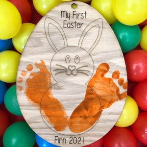 Personalised first Easter foot print, baby foot print, personalised Easter, baby keepsake