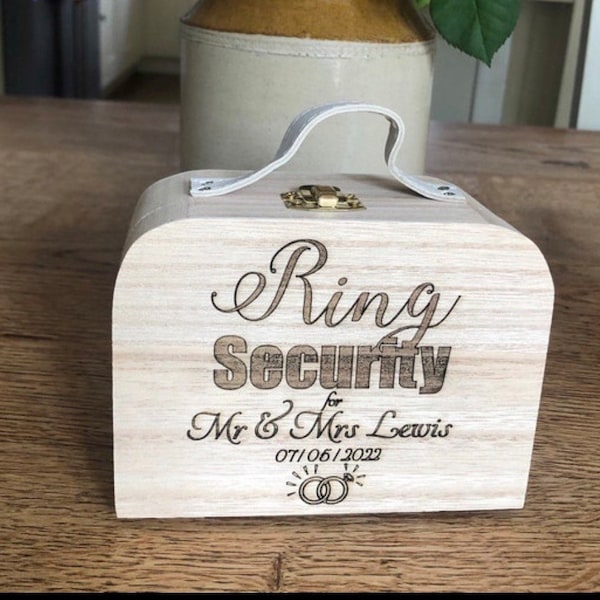 Personalised Ring Security box, Ring bearer box, Ring Security suitcase