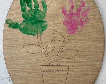 Personalised children’s hand print, handprint flowers, Nanny’s flowers, Nana’s flowers, baby hand print, personalised family