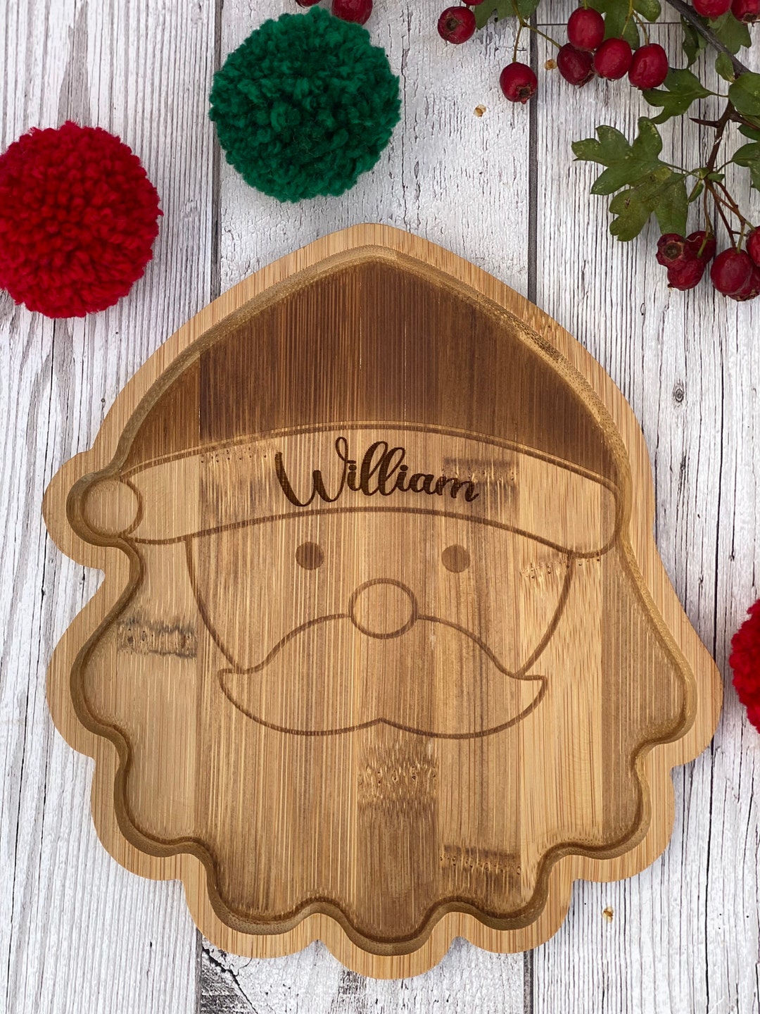 Personalised Bamboo Christmas Plate Kids Personalised Plate Etsy UK