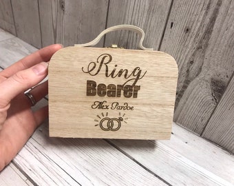 Personalised Ring bearer box, Ring security box, Ring Security suitcase