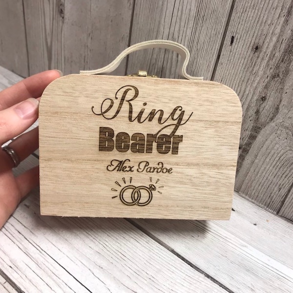 Personalised Ring bearer box, Ring security box, Ring Security suitcase