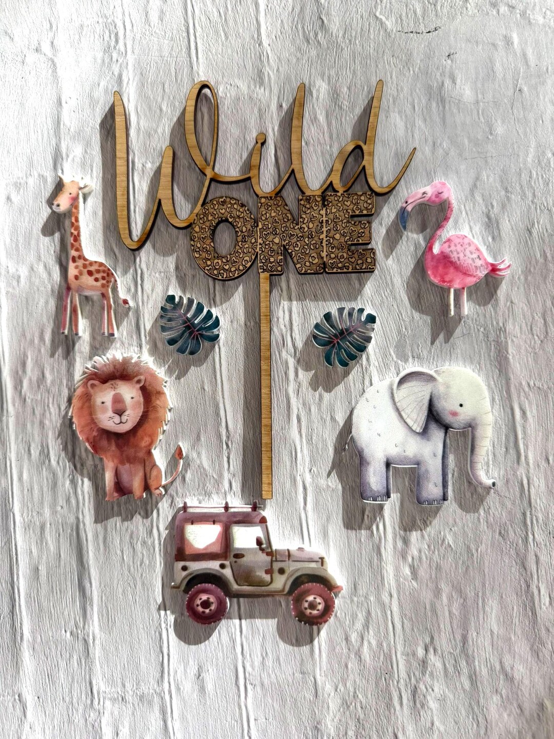 Wild One Birthday Cake Topper Set With Safari Animals: Safari Cake ...