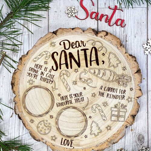 Personalised Santa Plate: Engraved Christmas Eve Board