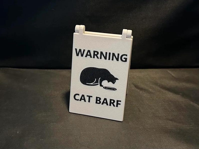 Cat Barf Warning Small A-frame Sign - Etsy