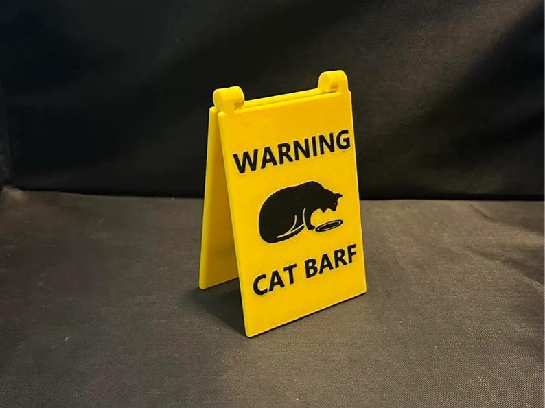 Cat Barf Warning Small A-frame Sign - Etsy