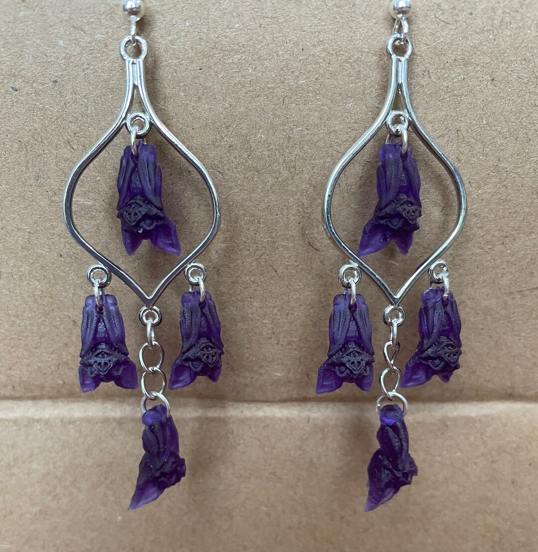 Hanging Bat Earrings Etsy