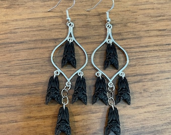 Hanging Bat Earrings