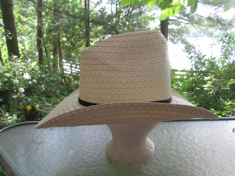 Vintage like new men/'s 10 gallon cream white straw cowboy hat by Bailey U Rollit Men/'s size 7 38 Tall men/'s straw cowboy hat Made in USA