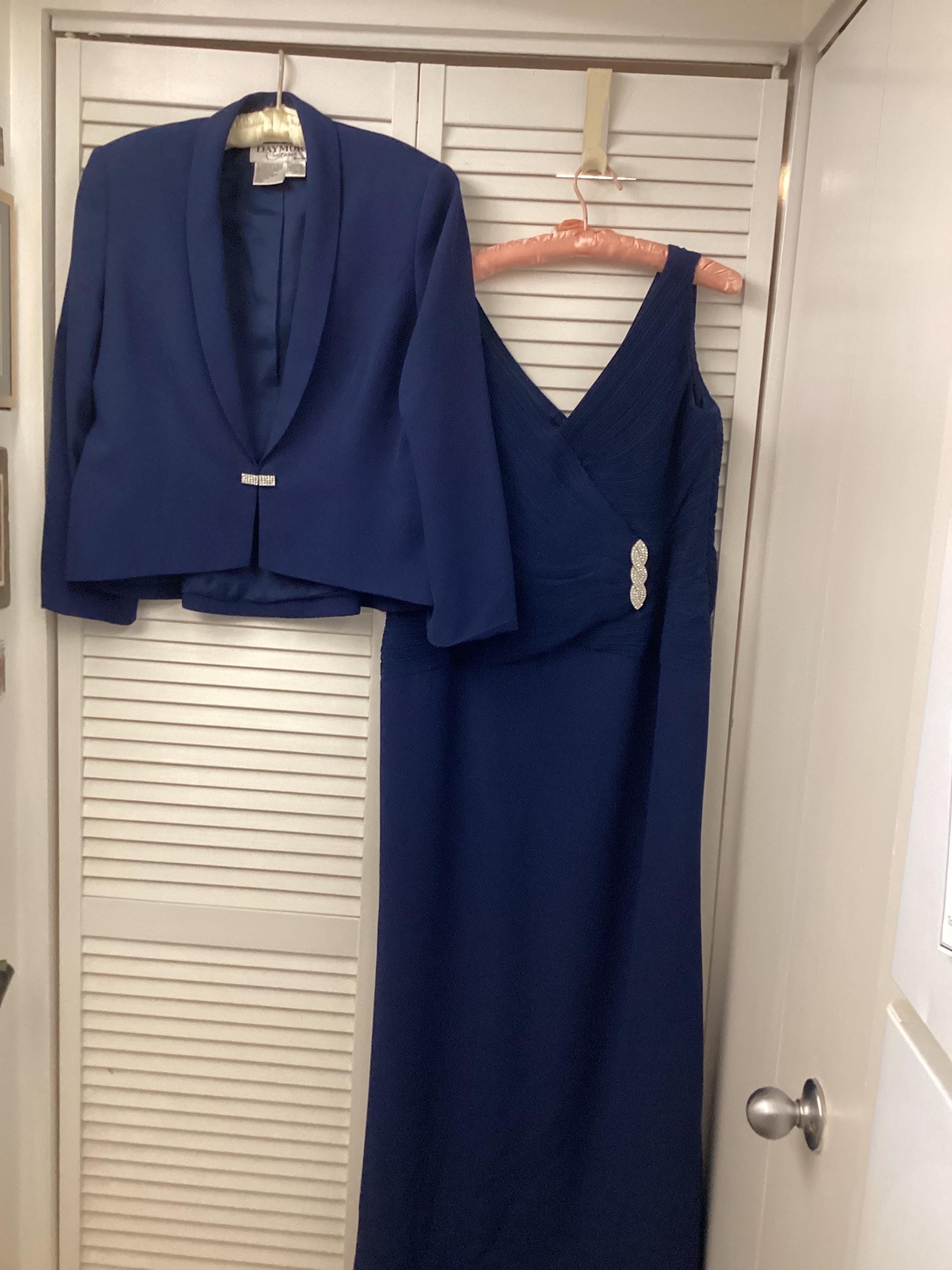 cobalt blue mother of the bride dresses Sheath Ankle Length Elegant Blue Mother of the Bride Dress COCOMELODY CM0198 main image 0