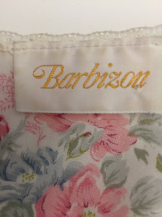 Vintage Barbizon short floral & lace front tie ro… - image 7