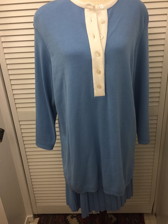 Vintage Talbots made in USA light blue 2 pc 100% c