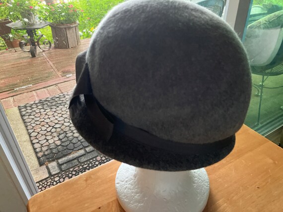 Vintage gray winter wool felt hat Made in USA Gle… - image 4