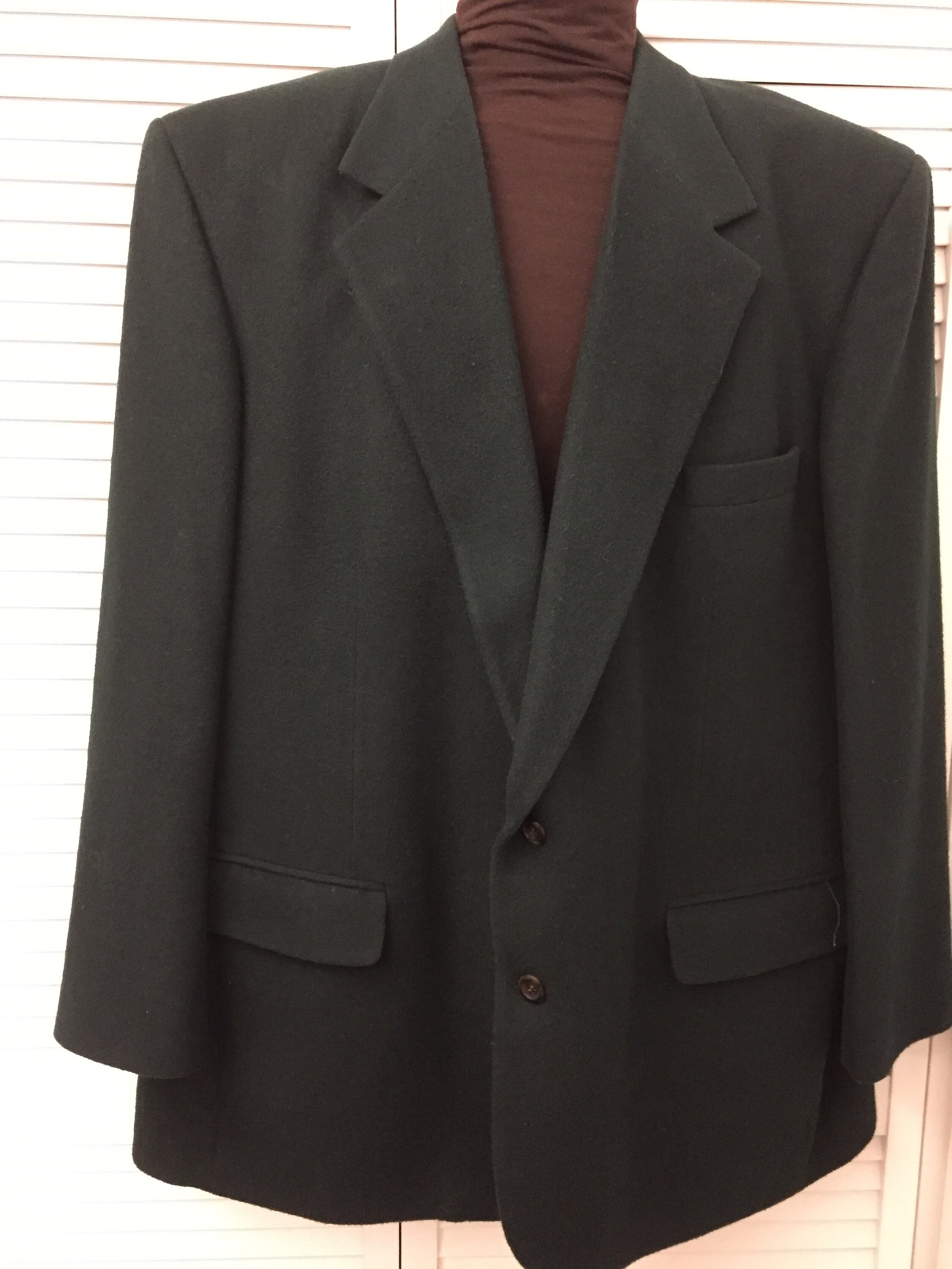 Vintage Bill Blass Dark Green 100% Camel Hair Sportscoat Made in