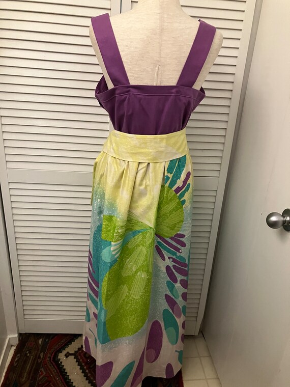 Unique Polynesian maxi skirt belt purple raw silk… - image 9