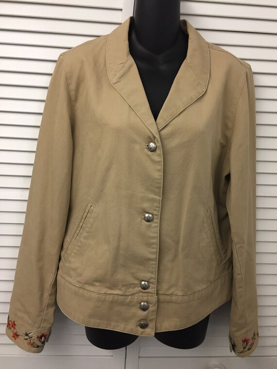 Khaki top floral jacket