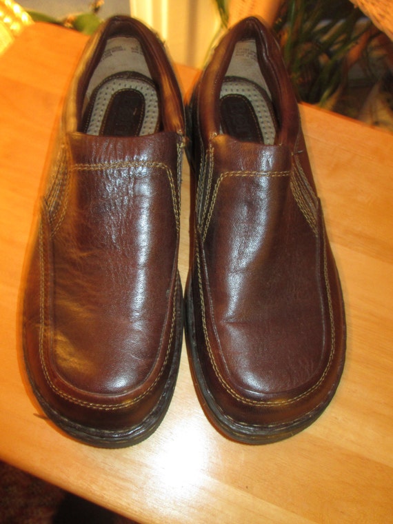 Born brown leather handmade slip on loafer style shoes. Unisex | Etsy