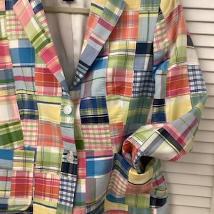 アウターその他 Madras blazer with belt and removable scarf Vintage 1970s Woven Madras Plaid Women's Blazer Jacket | eBay