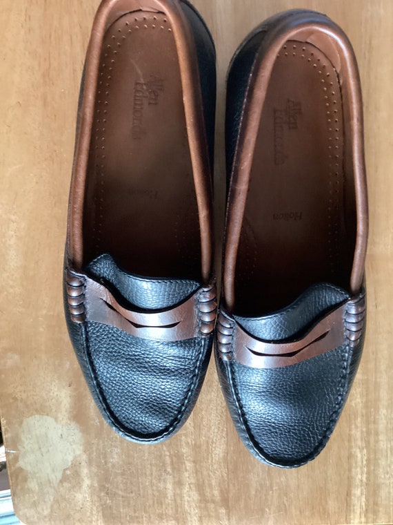 Brown and black leather penny loafers Allen Edmon… - image 2
