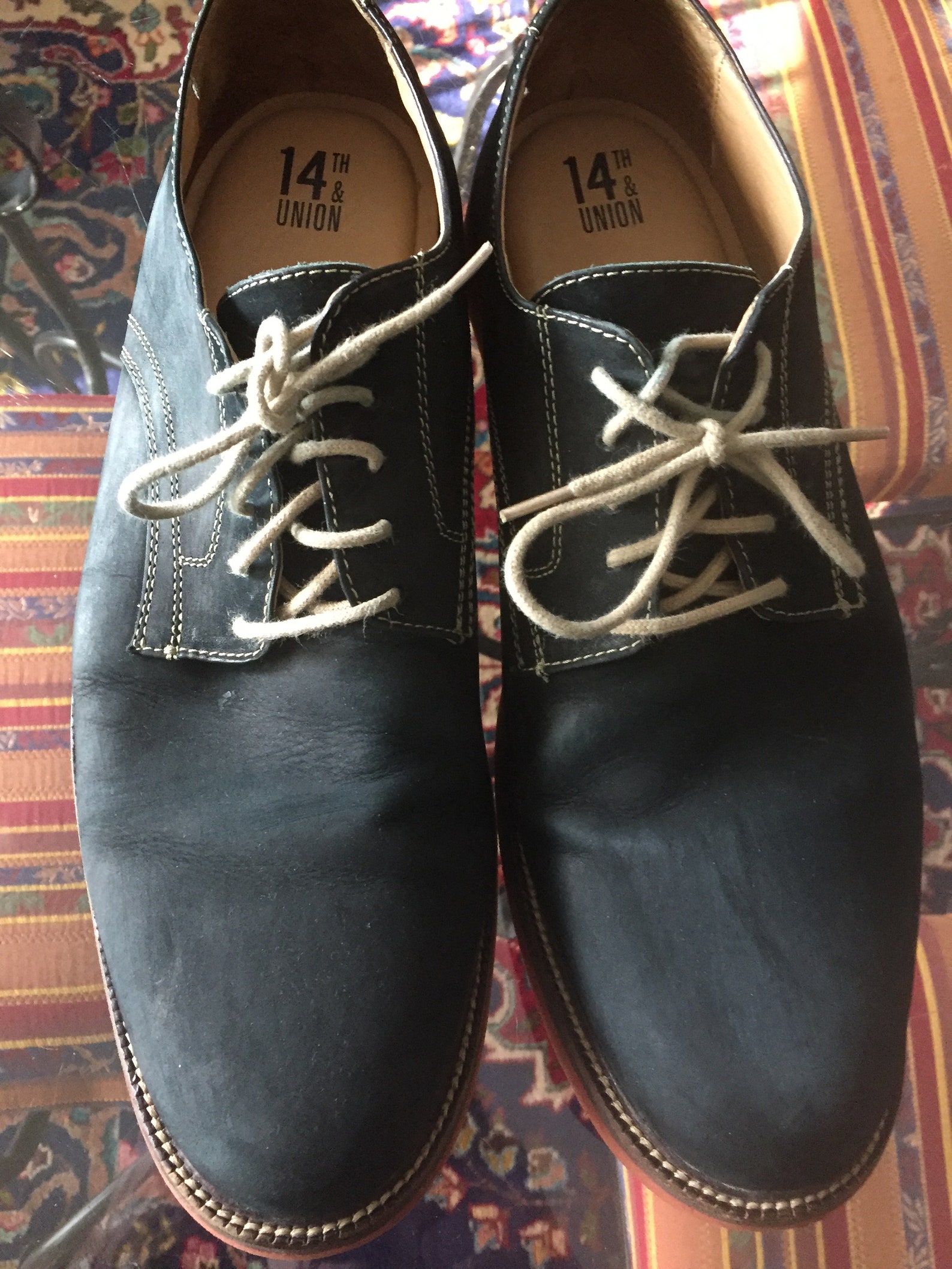 Vintage Black Suede Men's Shoes W White Stitching and Rust - Etsy