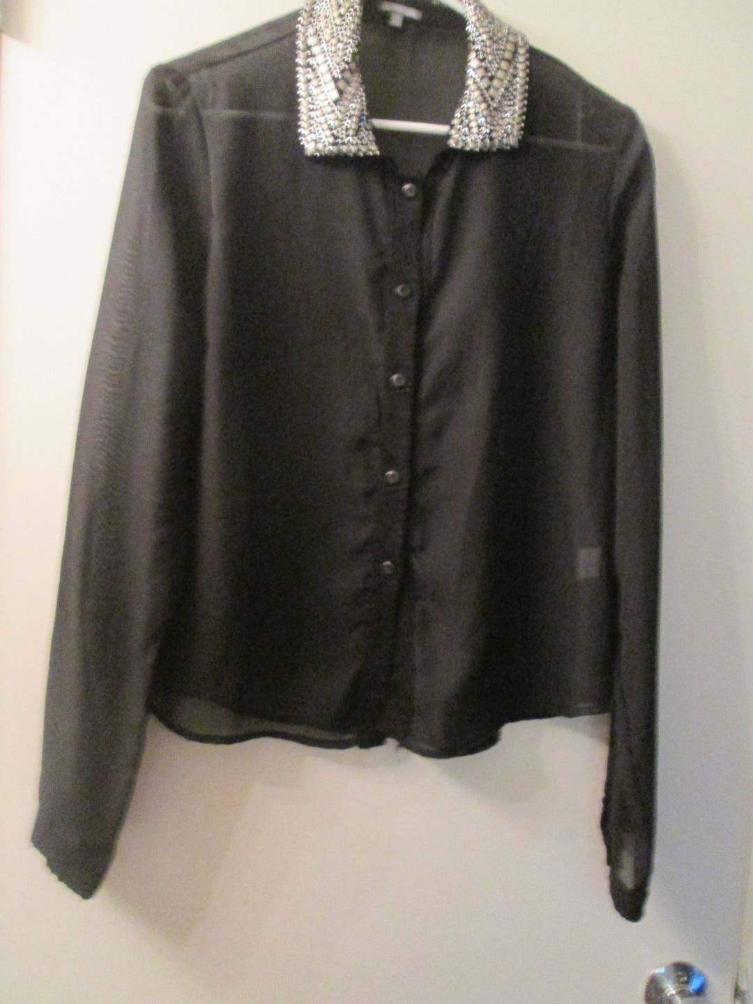 silver chiffon blouse