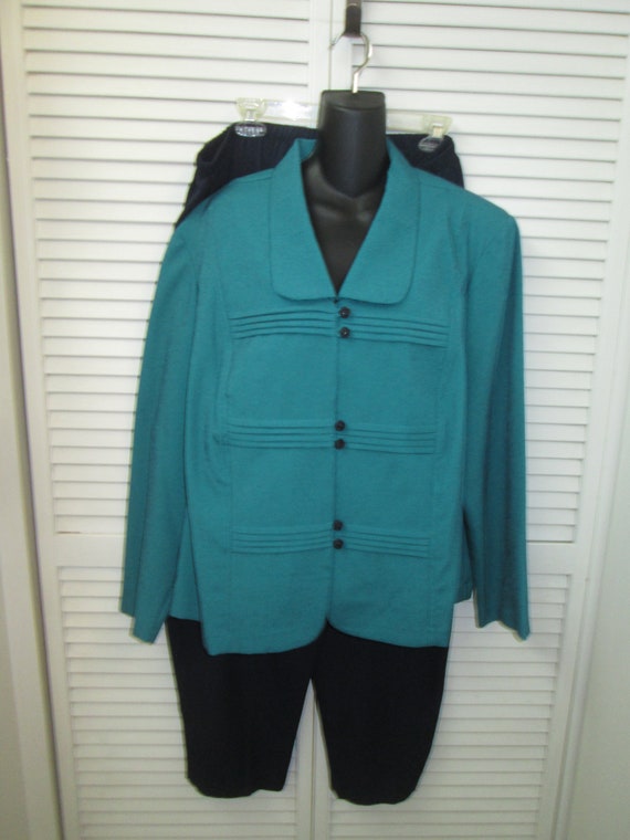 women's plus size 2 piece pant suit