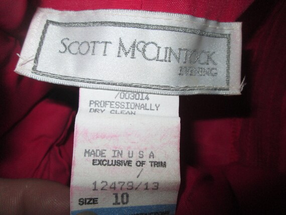 Vintage Scott McClintock Evening red lace off sho… - image 10