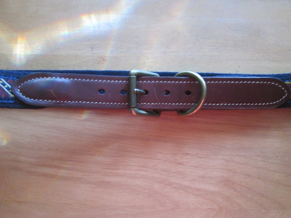 Vintage Tommy Hilfiger canvas and leather belt Ma… - image 3