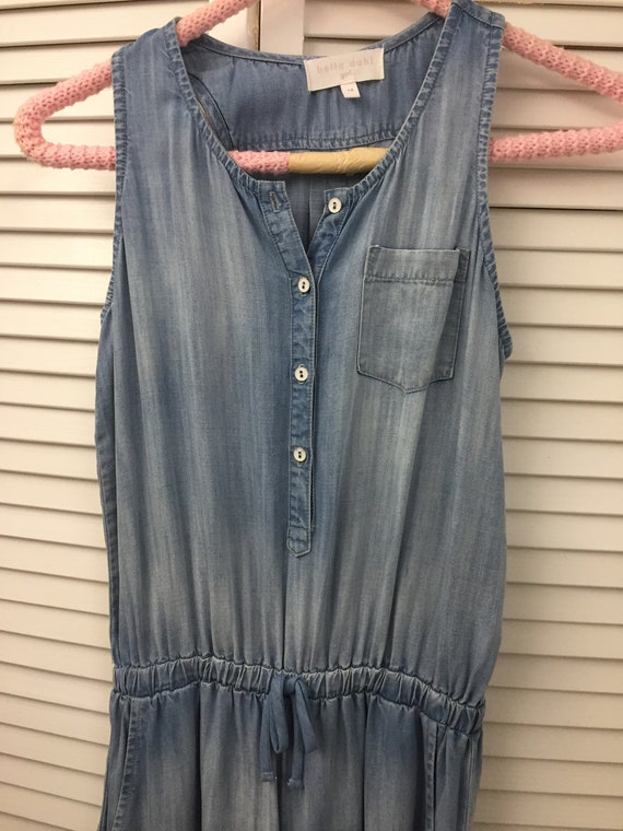 Vintage denim look jumpsuit romper Tencel fabric d