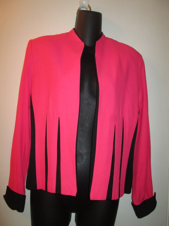 Vintage Irene P jacket in rich salmon color with … - image 1